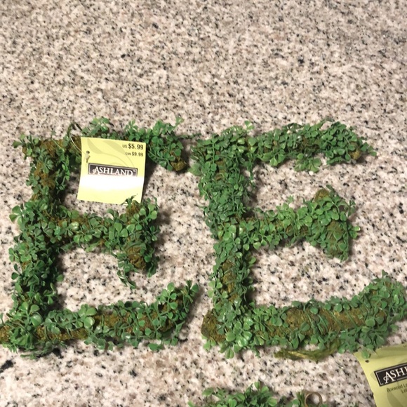 NWT Ashland Boxwood Letters And Grapevine Ribbon Decoration Lot - Picture 4 of 14